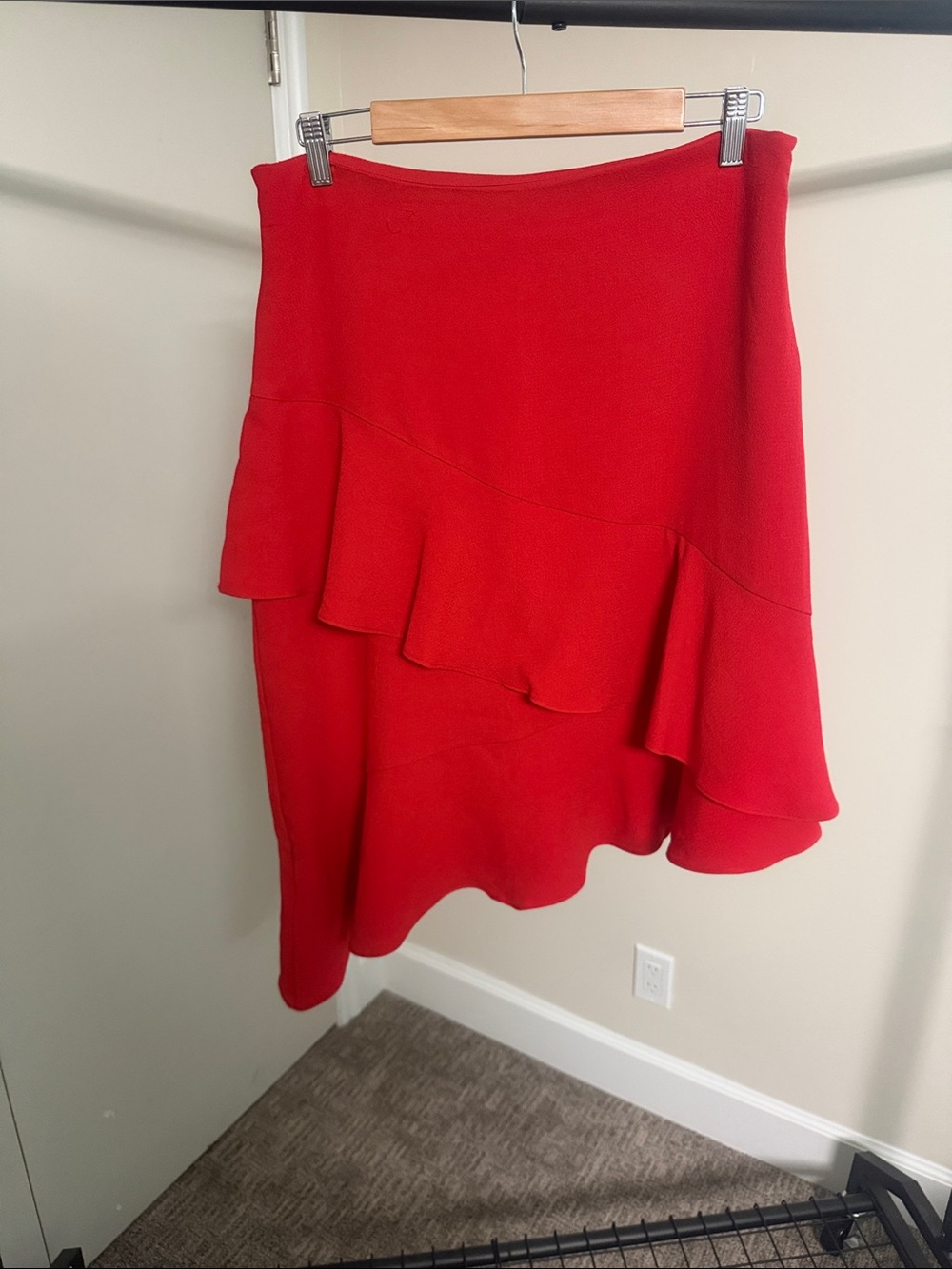 Target Red Asymmetrical Ruffle Skirt